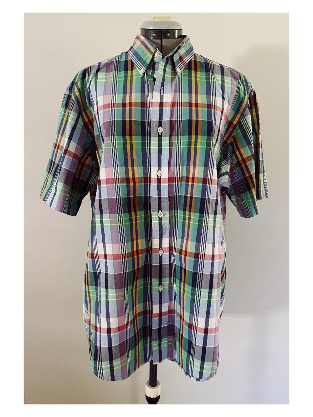 NWOT Polo Ralph Lauren Sz L Classic Fit Madras Plaid Short Sleeve Shirt